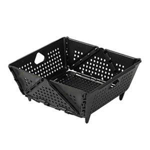 Passoire Pliable En Plastique - Panier De Vidange Avec Pieds De Repos-Noir - Neuf