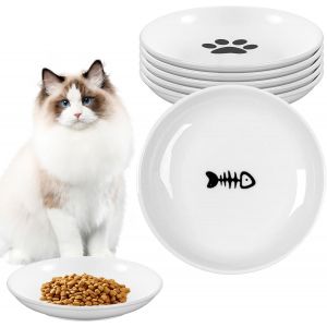 Subzonal-Gamelle Chat Ceramique Gamelle Chien: 6 Pièces Gamelle Pour Chien, Bol Chat, Gamelle Chaton, Gamelles Ceramique Pour Chats Et Petits Chiens, Nourriture Et Eau - Neuf