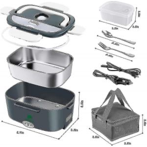 Boîte à lunch électrique 3 en 1 pour voiture / camion et bureau Chauffage portable 12v 24v Chauffage alimentaire en acier inoxydable - Neuf