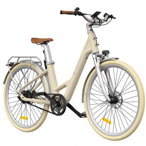 Vélo Électrique Urbain Polyvalent Ado Air 28 Pro, Moteur Bafang 250 W, 36 V 9,6 Ah, Vitesse Maximale De 25 Km/H, Freins À Bain D&#39;Huile, Autonomie De 100 Km &#43; Application - Jaune - Neuf