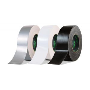 TEPPD-Lot de 6 rouleaux de ruban adhésif blindé FixGrip - 50 mm x 50 m - Argenté, noir et blanc - Extra fort - Épaisseur : 0,15 mm - Étanche - Noir - Neuf