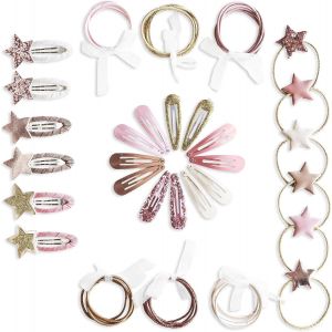 120 Barrettes Et &Eacute;lastiques Pour Cheveux - Pour Enfants - Bijoux De Cheveux Dans Une Bo&icirc;te De Rangement Pratique - Dans De Nombreuses Couleurs - Neuf