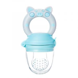 Tétine Pour Bébé (Bleue) - Tétine Tétine En Silicone Aux Fruits Frais Pour Bébé Jouet De Dentition Anneau De Dentition, La Couleur Stimule L'appétit - Neuf