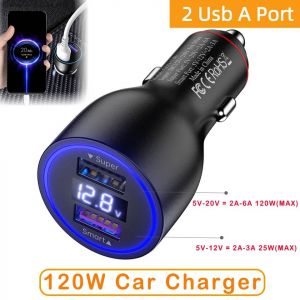 Pour Xiaomi-Chargeur De Voiture 120w 90w 67w Turbo Fast Charge,Touriste,Usb,Auto Chargers Cable,Xiao Mi 14 Pro 13 Ultra 12 11 Pheadphones X5 Redmi Note With 1.5m 120w Cable2 Usb A Port - Neuf