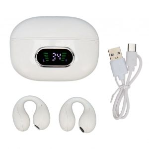 ecouteurs Bluetooth avec traducteur, 144 langues, clip stereo, avec etui de chargement, pour android et iOS, blanc - Neuf