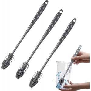 Chenquansarl-Lot De 3 S De Nettoyage En Silicone Pour Bouteilles De Sport, Bouteilles D'eau, Vases Et Verrerie (3, Gris) - Neuf
