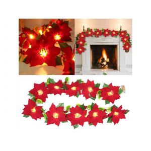 Guirlande Lumineuse Led &Agrave; Fleurs Rouges Pour D&eacute;coration De No&euml;l Et De F&ecirc;tes - Neuf