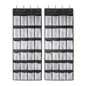 Armoire À Chaussures De Porte Avec 24 Poches En Filet, Boîte De Rangement Pour Chaussures De Porte, Étagère À Chaussures Suspendue Multifonctionnelle, Adaptée Aux Chambres Et Aux Salons-Générique - Neuf