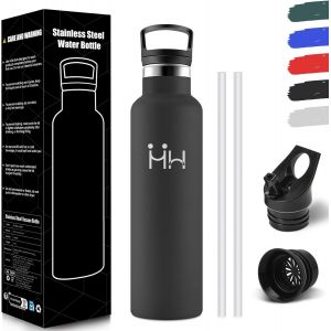 Bouteille Isotherme 1l, &Eacute;tanche Sans Bpa, Gourde Isotherme, Double Paroi, Bouteille, 18/8 Acier Inoxydable, Gourde Inox, Bouteille D'eau Pour Sport, Randonn&eacute;e, &Eacute;cole, Bureau - Neuf