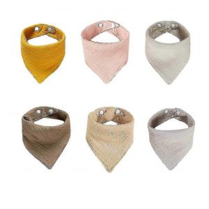 6pcs Baby Muslin Bibs Triangle Coton Doux Pour Gar&ccedil;ons Filles Nourrir Bave Bavoirs - Neuf