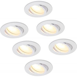 Ulteronixshop-Lot De 6 Spots Led Encastrables &Agrave; Intensit&eacute; Variable Blanc Orientable 3 W 230 V Spot Encastrable Spot Encastrable 68-75 Mm Al&eacute;sage (Blanc Chaud 3000 K) - Neuf