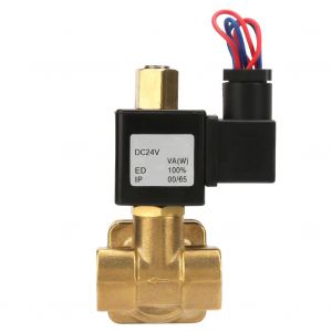 Electrovanne electrique en laiton normalement ouverte G1/2"" pour eau et air 0-1,6 Mpa (DC24 V) - Neuf
