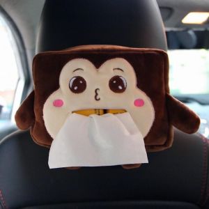 Animaux De Dessin Animé Siège D'auto Dossier Porte-Mouchoirs Appui-Tête Boîte À Mouchoirs En Cuir Noir Porte-Mouchoirs Suspendus - Neuf