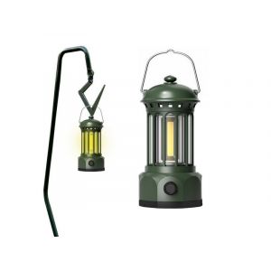 Lanterne Led Portable Rechargeable Pour Camping, 250 Lumens, R&eacute;sistante &Agrave; L'eau, Chargement Usb, Verte, 10,1 X 21,1 Cm - Neuf