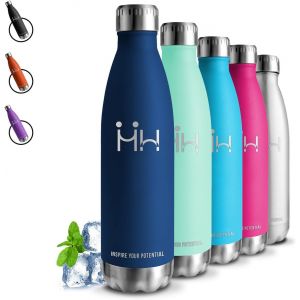 Gourde Isotherme, Gourde 500ml, Sans Bpa, Gourde Enfant, 24h Froid & 12h Chaud, Anti Fuite, Bouteille Isotherme, Facile À Transporter, Gourde Acier Inoxydable, Pour Camping, École, Running, Vélo, Yoga - Neuf