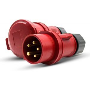 Prise Femelle Industrielle et Prise Mâle Industrielle 16A|5 Broches|3 P + N + T|380V|Etanche IP44|pour Rallonge Electrique,Camping Car|Usage Intérieur et Exterieur - Neuf
