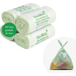 Sac Poubelle Compostable 10L Avec Poignée, 26 Sacs, Qualité Supérieure, Certifié Dinplus, Fabriqué En Allemagne - Neuf