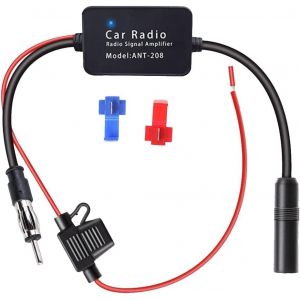 FM/AM Dab Dab+ Antenne de Voiture Amplificateur de Signal Adaptateur DIN Femelle vers DIN Mâle Amplificateur d'antenne Radio Numérique 12V pour Autoradio Stéréo Numérique - Neuf