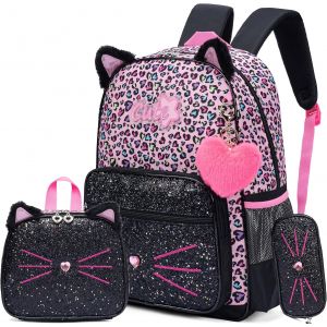 CHECARZHN--NO1-Sac À Dos Fille, 3 In 1 Sac À Dos Pour Enfant Fille Primaire École,Cartable Fille Primaire Ado Fille Primaire Cadeau Sac De Cartables Scolaires Adolescents Cartable Léger Cadeau Scolai - Neuf