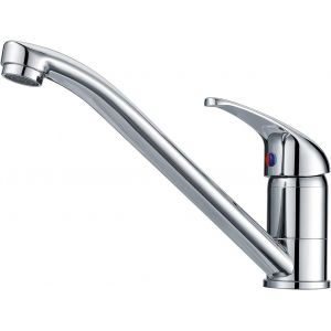 Robinet de cuisine en laiton rotatif &agrave; 360&deg; Robinet de cuisine haute pression avec 2 raccords pour eau froide et eau d'eau Chrom&eacute; - Neuf