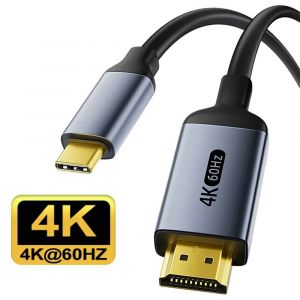 Adaptateur Fsu Usb C Vers Hdmi,Convertisseur 4K @ 60 4K @ 30 Type C Pour Macbook Iphone 15/16,Commutateur De Tablettes Et Autres Appareils Usb-C.4K 60Hz.1M - Neuf