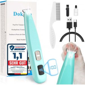 Tondeuse Patte Chien Entre Coussinets, Tondeuse Pour Chien Chat De Faible Bruit Avec Lumi&egrave;re Led, Rechargeable Par Usb-C, Tondeuse &Eacute;lectrique De 2 Vitesses Mode -Vert - Neuf