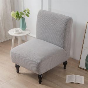 Eryi-Extensible Jacquard Housses De Chaise Sans Accoudoirs, Housse De Fauteuil Pour Accent Sans Bras De Grande Taille Protege De Meubles Amovible Lavable Pour Salon Chambre Hôtel (Gris Clair) - Neuf