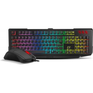 Double Tap Usb Espagnole Noir-Claviers (Avec Fil,Usb,Semi-Mechanical Key Switch,Led,Noir,Souris Incluse).[W271] - Neuf
