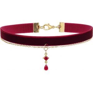 Kal-Collier Ras De Cou Fille Pendentif Rouge Collier Ras Du Cou Couches Velours Choker Gothique Collier Ras Du Cou Vampire Accessoires Bijoux Pour Filles Femme - Neuf