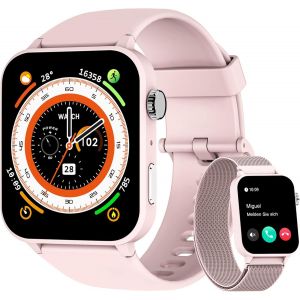 Montre Connectée Femmes, Montre De Fitness De 1,85 Pouces Avec Appels Et Réponse, Montre De Sport, 100+ Modes Sportifs, Podomètre, Moniteur De Sommeil, Montre De Suivi De Fitness[Z280] - Neuf