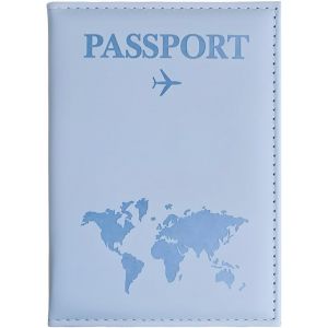 TRAHOO-Avion Porte-Passeport Housse, Universel Couverture de Passeport pour Femmes Hommes, Cuir PU Prot&egrave;ge-Passeport Portefeuille de Voyage pour Cartes de Cr&eacute;dit Cartes d'embarquement (Bleu) - Neuf