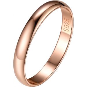 Yemaesre-Bague Femme Argent 925 2/3/5mm Bagues Homme Fine Anneau Fiançailles Alliance Couples Graver[47/49/52/54/57/59/62/64/67] Petit Annulaire Petit Doig Index Cadeau Mariage Noël Fête Mères Pères - Neuf