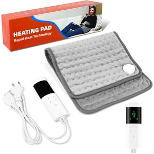 JGD-Coussin Chauffant, Coussin Chauffant Electrique avec 9 Niveaux de Chaleur et 4 Minuteries, Lavable en Machine, &Eacute;cran LED, pour le Dos, la Nuque, les &Eacute;paules, le Ventre, les Jambes, 30x60cm - Neuf