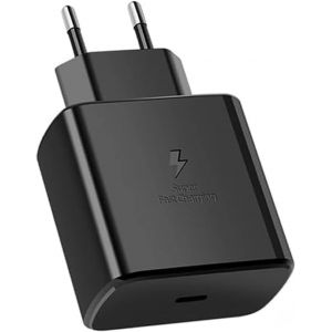 JGD-45W USB C Chargeur Super Charge Rapide pour Samsung Galaxy S25 S24 S23 S22 S21 S20 Ultra, Galaxy Tab S10 S9 S8 S7 Ultra/FE, Tab S6 Lite, Prise Secteur USB C Adapteur Noir - Neuf