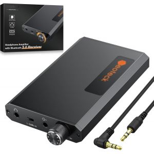 MEVRONISSHOP-16-300&iquest; Ampli Casque R&eacute;glage Gain &Eacute;lev&eacute; Bluetooth 5.0 Amplificateur de Casque Interface 3.5mm Portable TypeC Autonomie Prolong&eacute;e Compatible PC Smartphone Baladeur Lecteur Audio Video M&eacute;l - Neuf