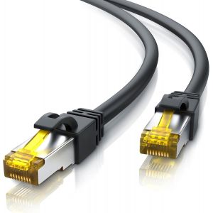 0,5m 50cm Câble réseau Cat 7 Ethernet Gigabit 50 mètre,Câble Patch 10000 Mbits,Gigabit local LAN 10 Gbps,Blindage S FTP PIMF fiches RJ45,Switch routeur Modem Point d'accès,Noir - Neuf