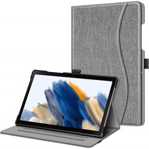 Coque Pour Tablette Samsung Galaxy Tab A8 2021 10.5U201d (Sm-X200/Sm-X205/Sm-X207) - Housse Fixation &Agrave; Multipositions Etui Avec Poche De Document Veille/R&eacute;veil Automatique, Gris - Neuf
