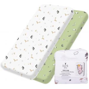 Lot De 2 Draps Housse En Coton Biologique Gots 120x60, Compatibles Avec Next2me, Snuzpod Et Tous Les Berceaux, Mini Berceaux Jusqu'&agrave; 120x60cm Lot De 2 Draps. Pack Of 2 - Neuf