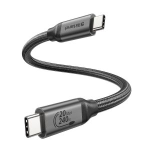C&acirc;ble USB C 3.2 Gen2x2, 20Gbps Transfert Donn&eacute;es, C&acirc;ble USBC vers USB C Court 30CM, PD3.1 240W 48V/5A Charge Rapide, 5K/4K@60Hz, Cable Type C pour PSSD, Dock, Android Auto, MacBook, iPad Pro - Neuf