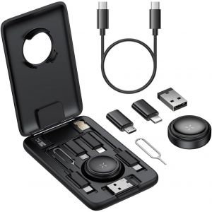 LORANKA-Kit adaptateur usb 8 en 1 avec transfert de donn&eacute;es OTG, charge rapide et chargeur Apple Watch USB-C vers A/Micro/Lightning, emplacements SIM/SD, pour iPhone et Samsung - Neuf