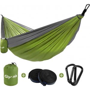 Hamac Ultra-L&eacute;ger En Nylon 300kg Capacit&eacute; De Charge 275x140cm Avec 2 X Sangles En Nylon Et 2 X Mousquetons Pour Camping Voyage Exterieur Jardin.[B17] - Neuf