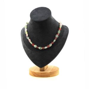 Collier Perles Strawberry Quartz De Madagascar + Quartz Rose Du Br&eacute;sil Collier Femmes, Hommes. Taille Personnalisable. - Neuf