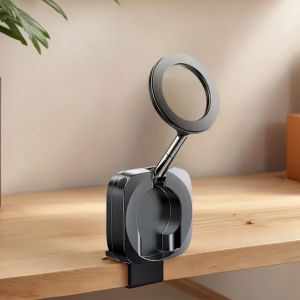 acdsgd-Double support de t&eacute;l&eacute;phone magn&eacute;tique en avion - Portable et r&eacute;glable &agrave; 360&deg; - Accessoires de voyage en avion pour iPhone 12-16/Samsung, camping, vlogging, vacances &agrave; la plage (noir) - Neuf