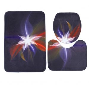 HJLIAN Ensemble de 3 tapis de bain antiderapants et impermeables a motif coquillage, tapis de douche et housse d'abattant WC, taille L - Neuf
