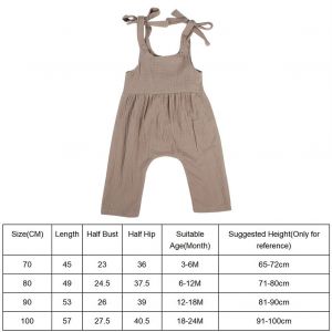 Combinaison D'ete Pour Bebe Garcon Et Fille, Barboteuse A Bretelles Sans Manches, Pantalon A Bretelles, Kaki Clair/Cafe - Neuf