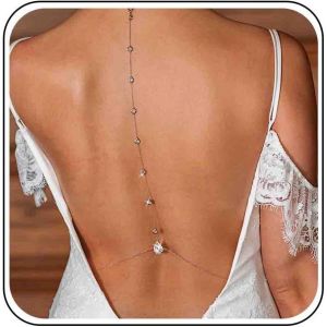 Kal-Gold Collier De Dos Pour Robe Dos Nu Argent Cz Collier De Dos De Mariée Choker Strass Larme Collier De Dos De Mariée Chaîne Cristal Corps Collier De Mariage Long Collier Lariat Bijoux Femmes - Neuf