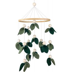 Yemaesre-Bébé Mobile Bois 3d Feuilles Et Perles En Bois Lit Bébé Carillon À Vent Hochet Jouet Eveil Nouveau-Né Suspension Lit D'enfant Cloche Jouets Garçon Fille Pendentif Lit Bébé Table À Langer Déc - Neuf