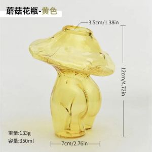 Vase Color&eacute; Transparent,Vase &Agrave; Fleurs En Forme De Champignon,Bouteille De Fleur En Verre Hydroponique,Pot De Plante,D&eacute;coration De Table,Ornements.A2 Mushroom Vase. - Neuf