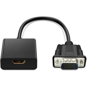 Adaptateur Vga Vers Hdmi 1080P@60Hz Convertisseur Vga M&acirc;le Vers Hdmi Femelle Avec Prise Audio 3,5Mm Pour Pc, Laptop, Tv Box Vers &Agrave; Hdtv, Moniteur, Projecteur, &Eacute;cran[Z1708] - Neuf