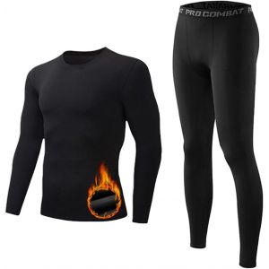 Jexnovashop-Sous-V&ecirc;tements Thermiques, Ensemble De Sous-V&ecirc;tements Hiver Sport Respirant Combinaison Pyjama Homme Fonctionnel L'entra&icirc;nement &Eacute;lastique Collant Automne Base Layers Chaud L&eacute;ger Hauts Et - Neuf